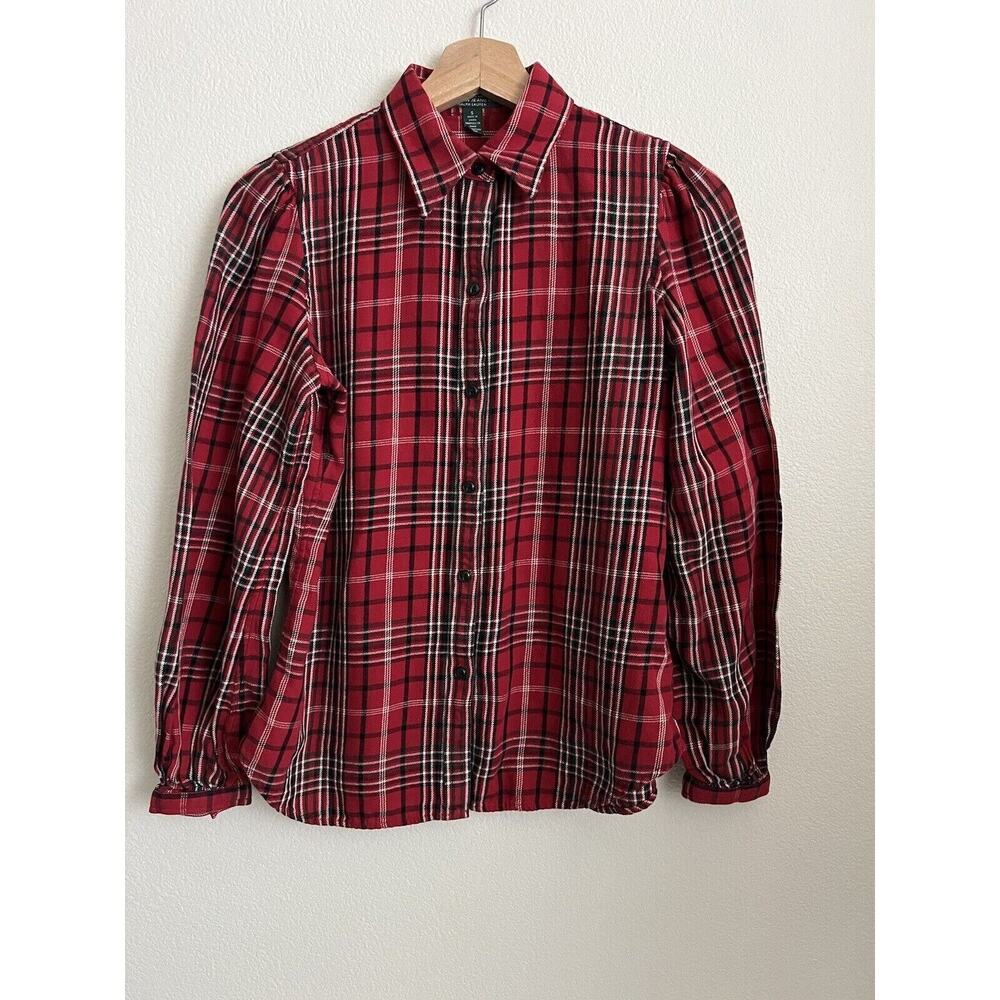 LRL Luaren Ralph Lauren Plaid Flannel Button Up Shirt Top Size Small